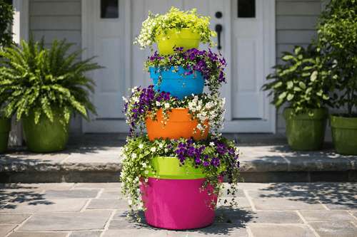 Go Bold: Build a Neon Terra Cotta Pot Tower