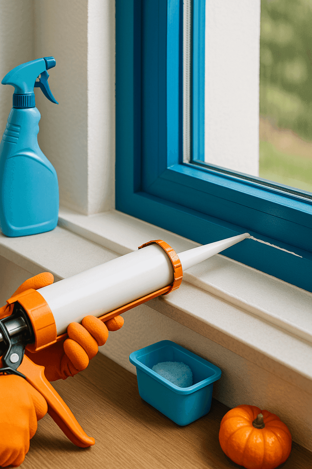 Clean, professional caulk application around window frame showing smooth, even seal that prevents air leaks and improves home energy efficiency